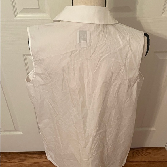GAP Maternity White Sleeveless Button-Down Cotton Shirt Layering NWOT - Picture 5 of 8